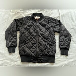 Coach Ocelot Leopard Lining Quilted Bomber Coat Jacket F54128 Size XS Black